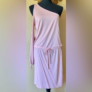 New blush pink one sleeved dress